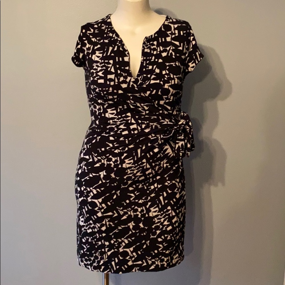 NY&Co black and white wrap dress